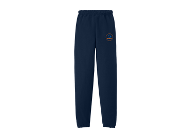 Printed Navy 8 oz. Fleece Sweatpants - Adult