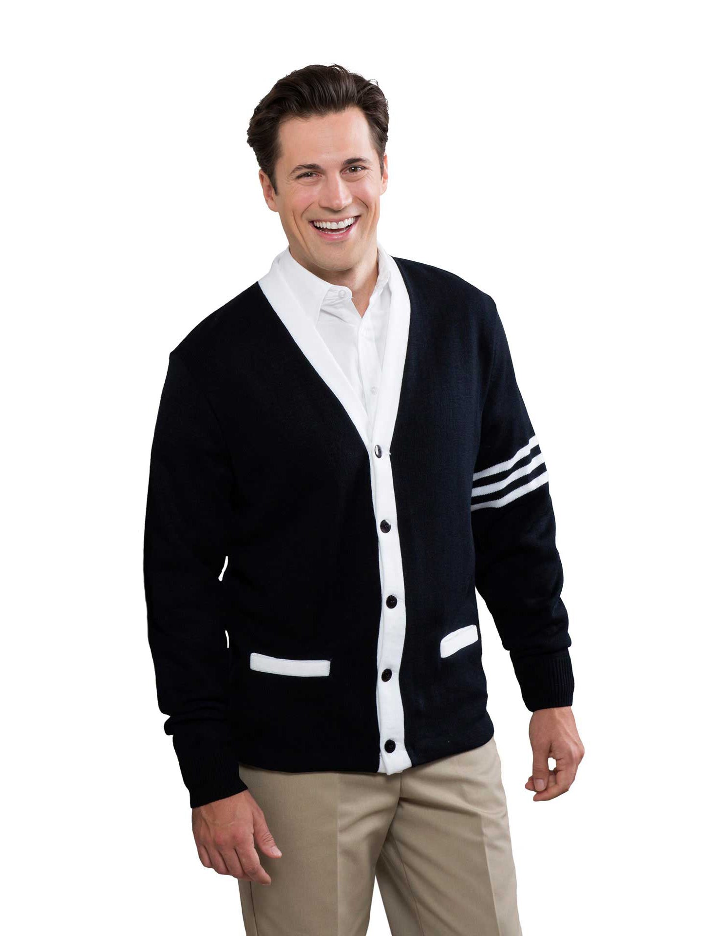 Unisex 5-Button Varsity Cardigan with Welt Pockets