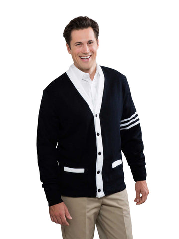 Unisex 5-Button Varsity Cardigan with Welt Pockets