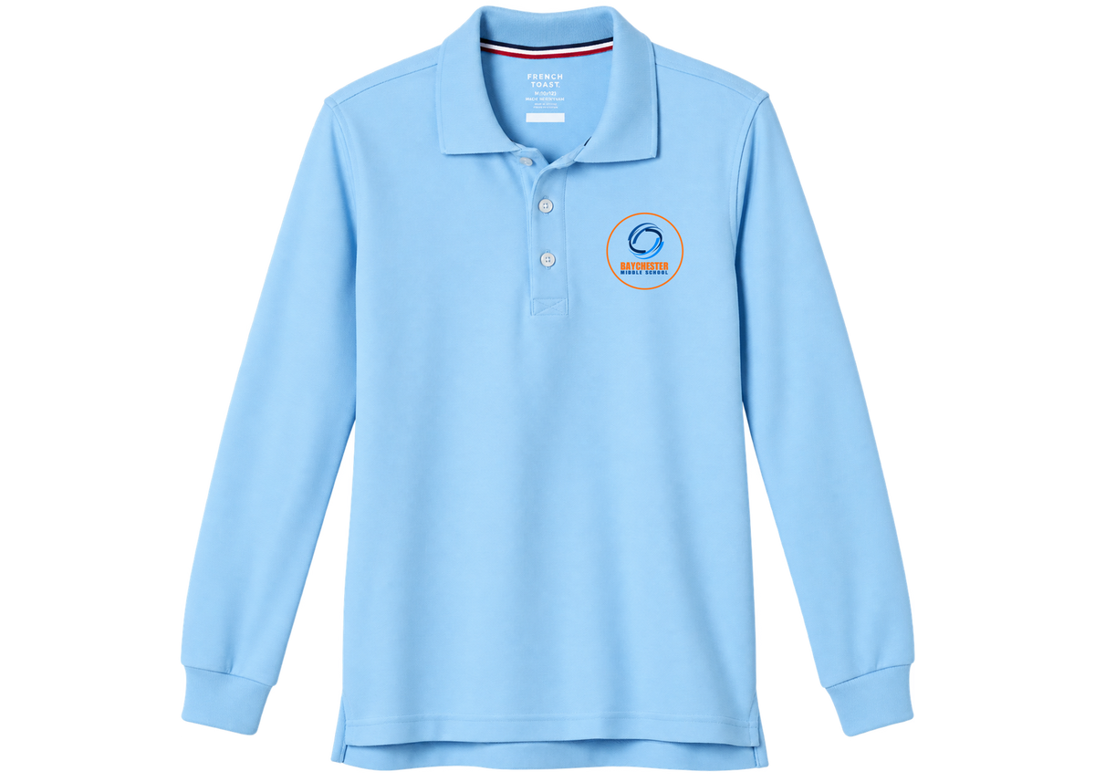Printed School Uniform Long Sleeve Unisex Pique Polo - Youth