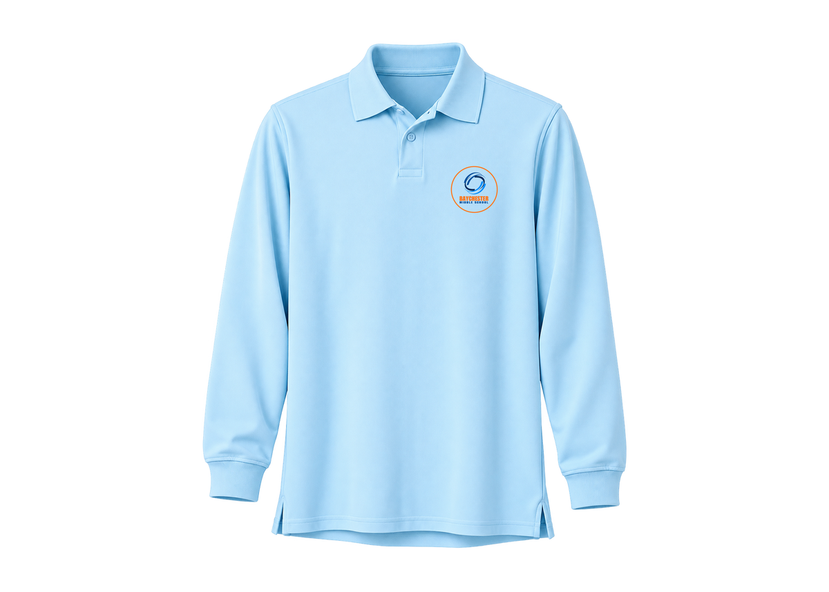 Printed Long Sleeve Unisex Polo - Adult