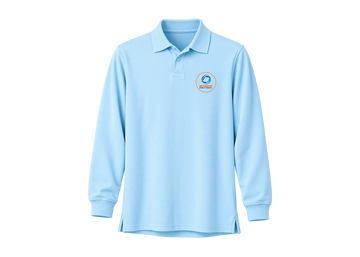 Printed Long Sleeve Unisex Polo - Adult